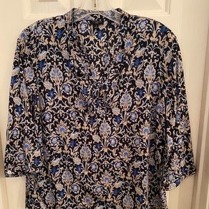 Talbots ruffled v-neck shirt size SP